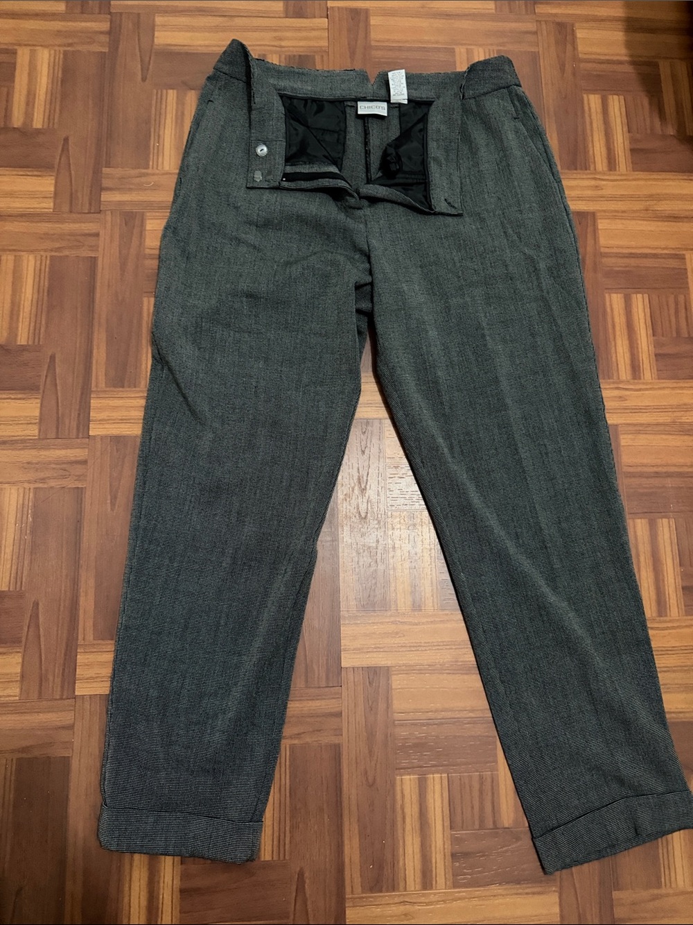 Chico's Men's Dark Charcoal Gray Tapered Dress Pants